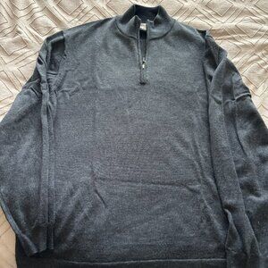 Pronto Uomo Made in Italy Black Merino Wool Men's Sweater Size Large